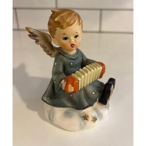 Vintage Norleans Japan Angel Christmas Boy Playing the Accordion